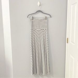 Gap Striped Convertible Strapless Midi Dress/Maxi fold down Skirt